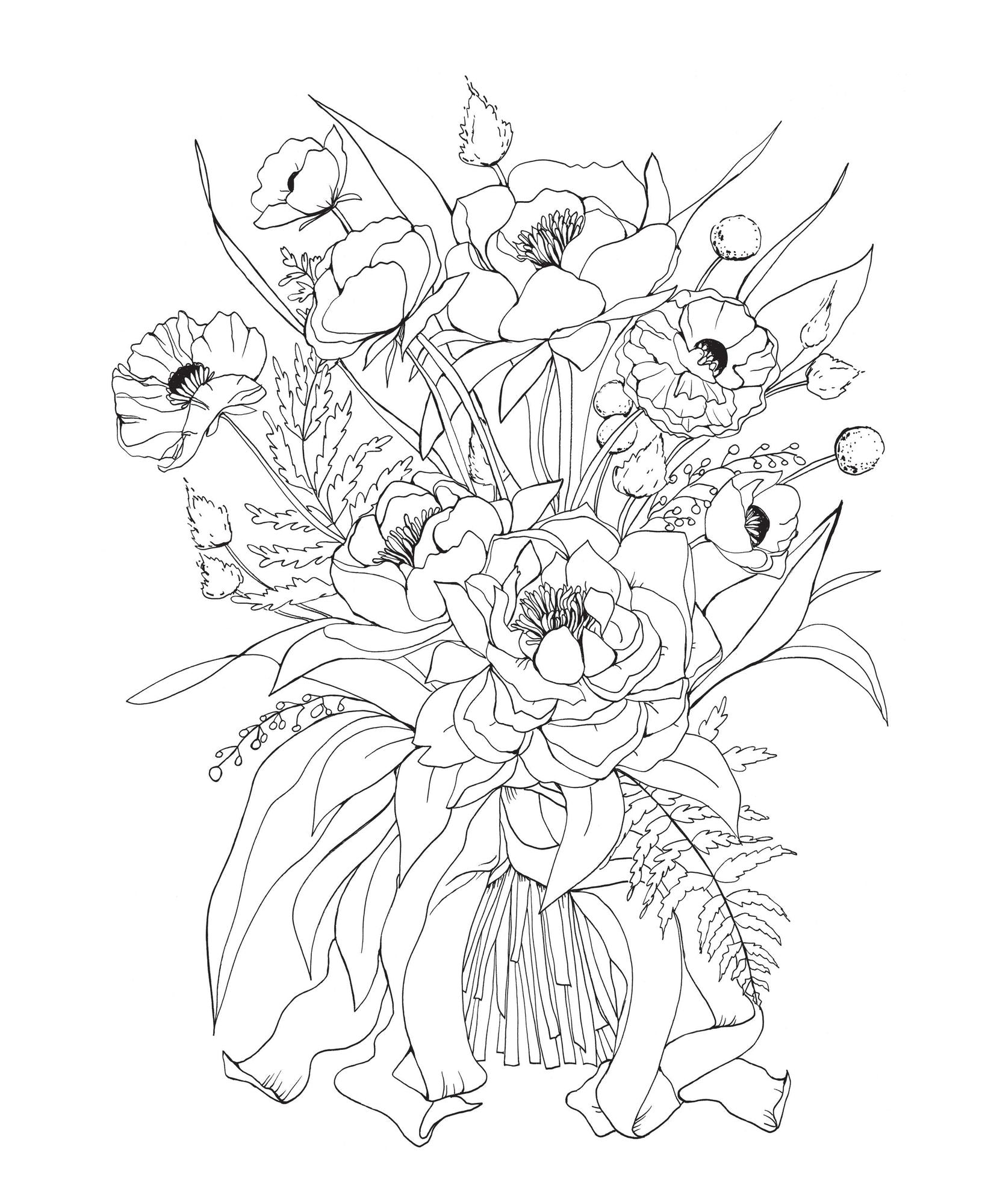 Floral Wonderland: A Blooming Coloring Retreat - A Relaxing Coloring Book of Beautiful Flowers for Adults