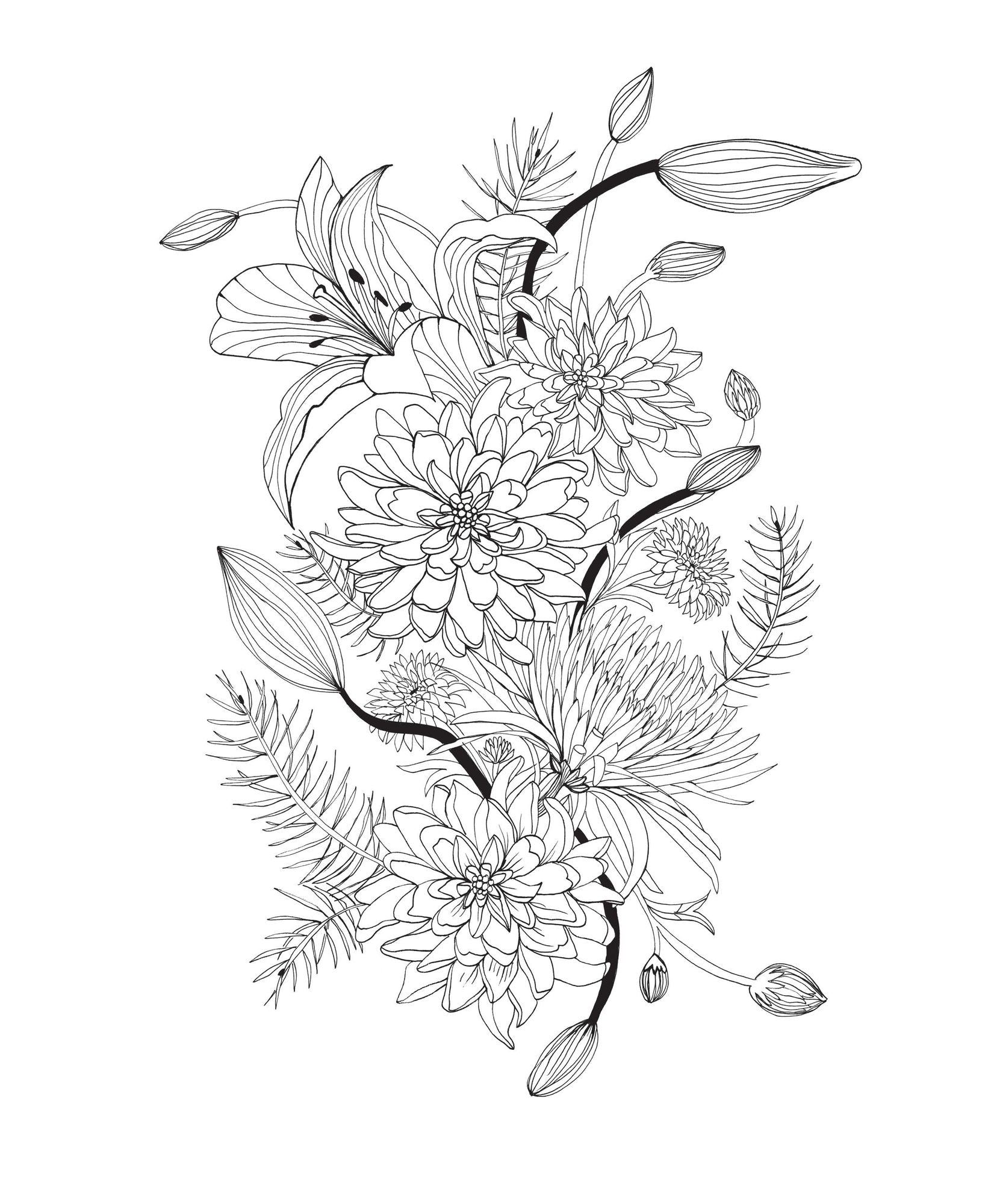 Floral Wonderland: A Blooming Coloring Retreat - A Relaxing Coloring Book of Beautiful Flowers for Adults