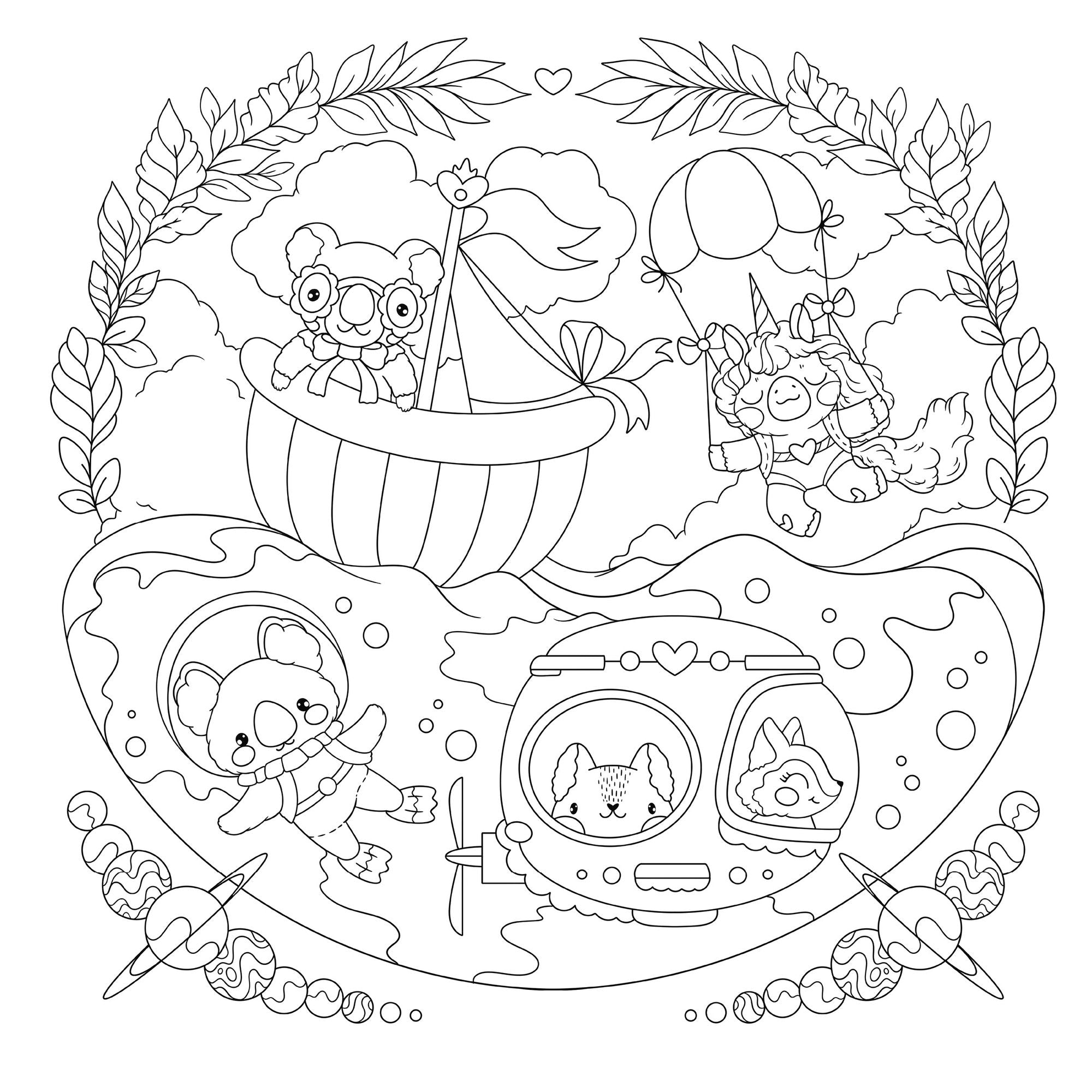 So Many Cute Animals!: Sweet & Whimsical Scenes to Color