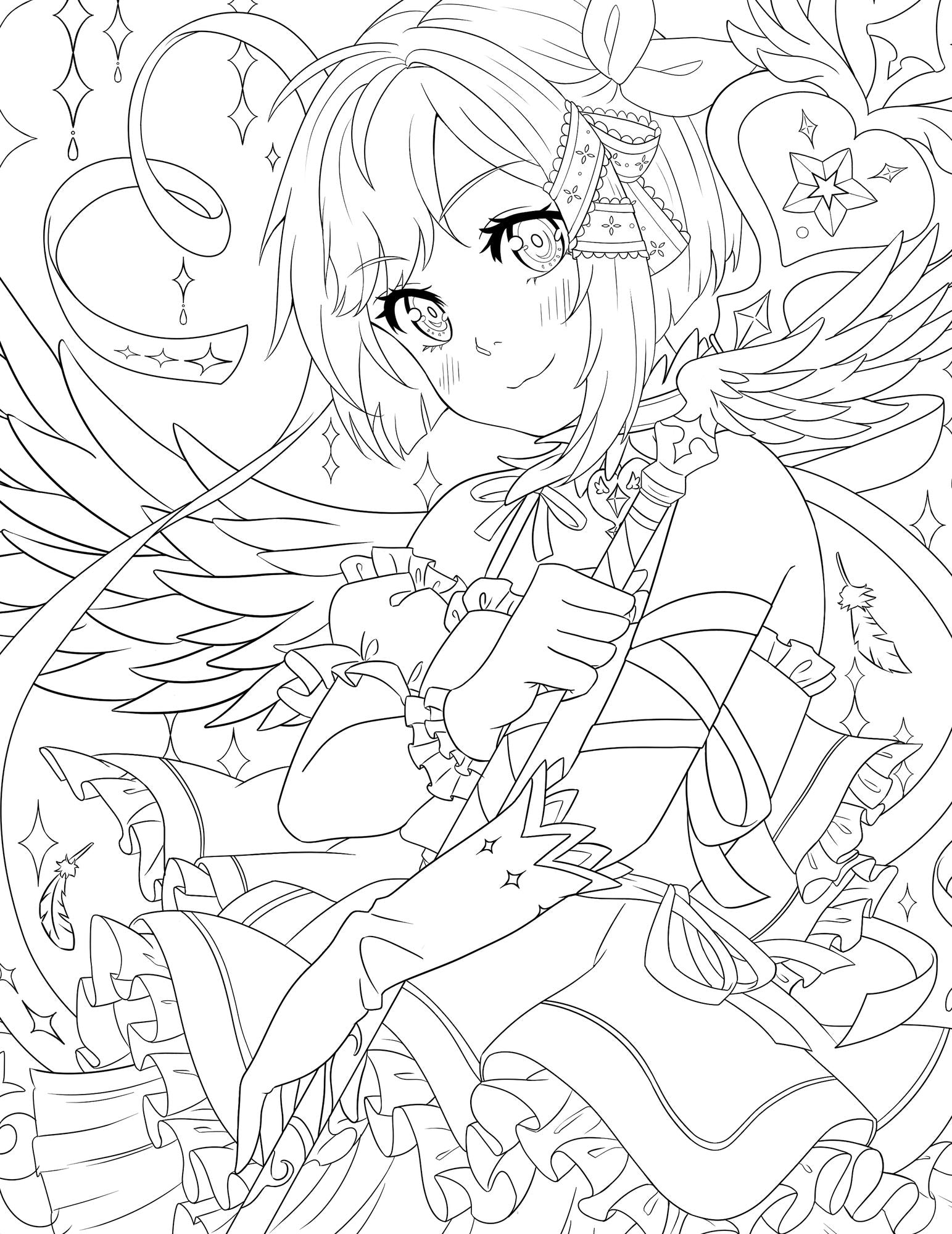 Manga Worlds: A Coloring Book