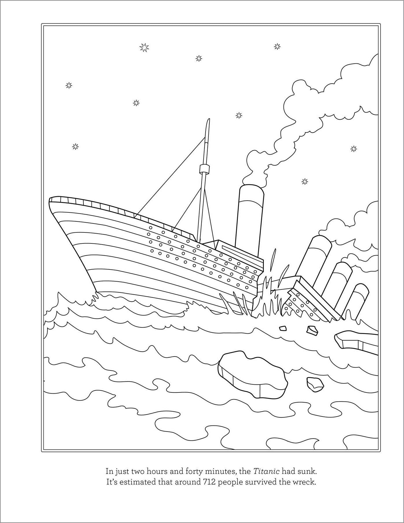 Titanic Coloring Book for Kids: 30 Coloring Activities to Learn About the Titanic