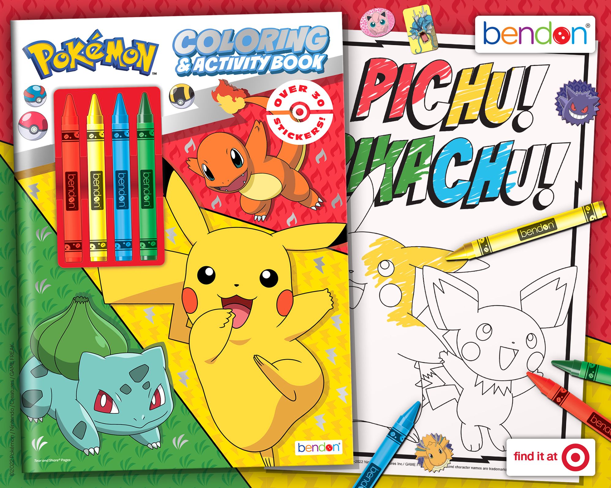 Pokemon Color Book with Crayons