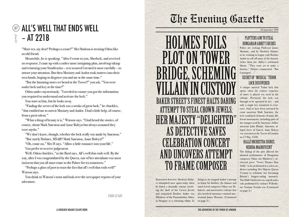 Sherlock Holmes Escape Book: Adventure of the Tower of London: Solve the Puzzles to Escape the Pages