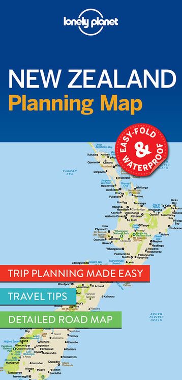 Lonely Planet New Zealand Planning Map: Durable, Waterproof, Easy-Fold Travel Map with Attractions, Itineraries & Transport Guide
