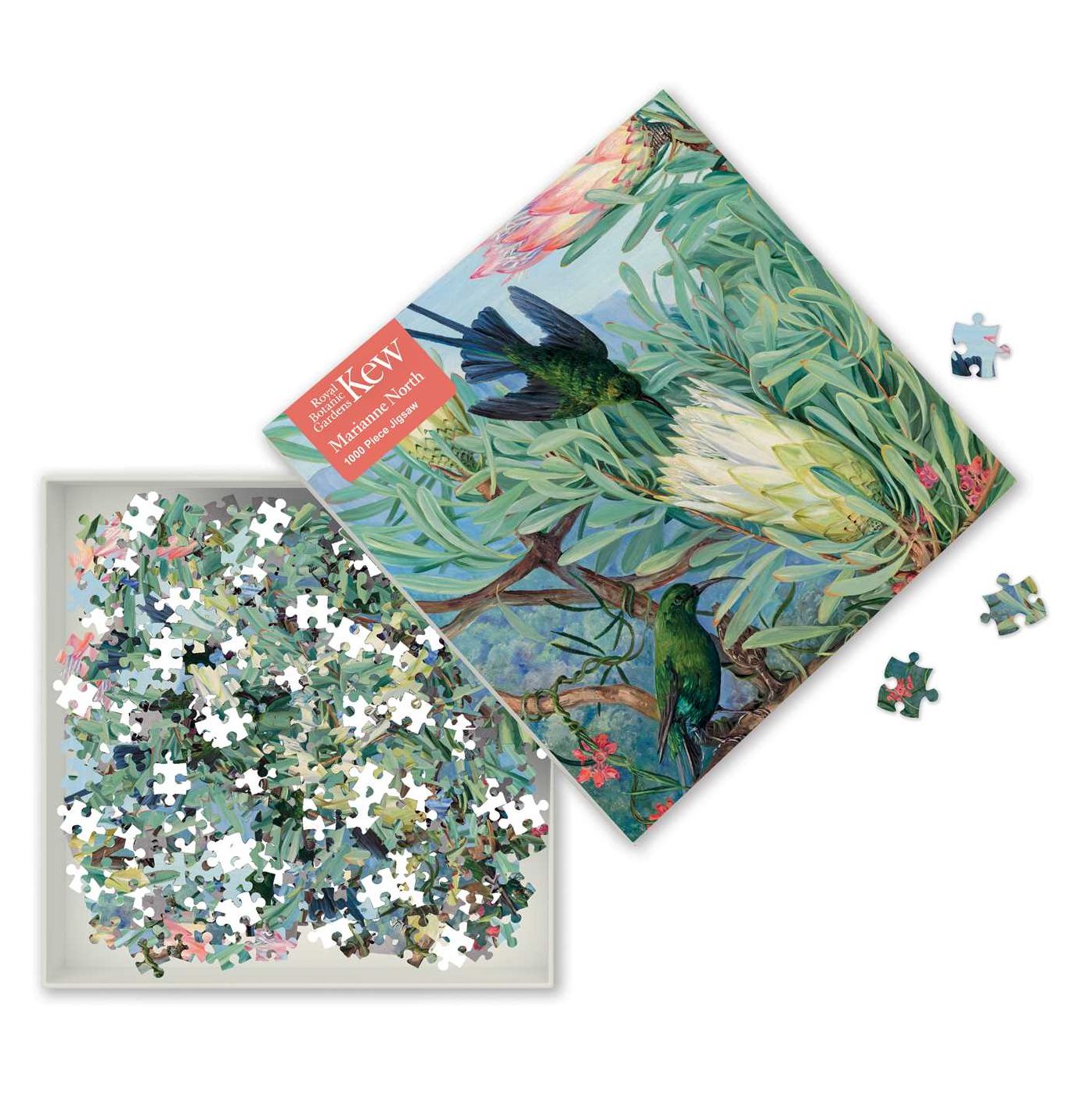 Adult Sustainable Jigsaw Puzzle Kew Gardens: Marianne North: Honeyflowers and Honeysuckers: 1000-pieces. Ethical, Sustainable, Earth-friendly