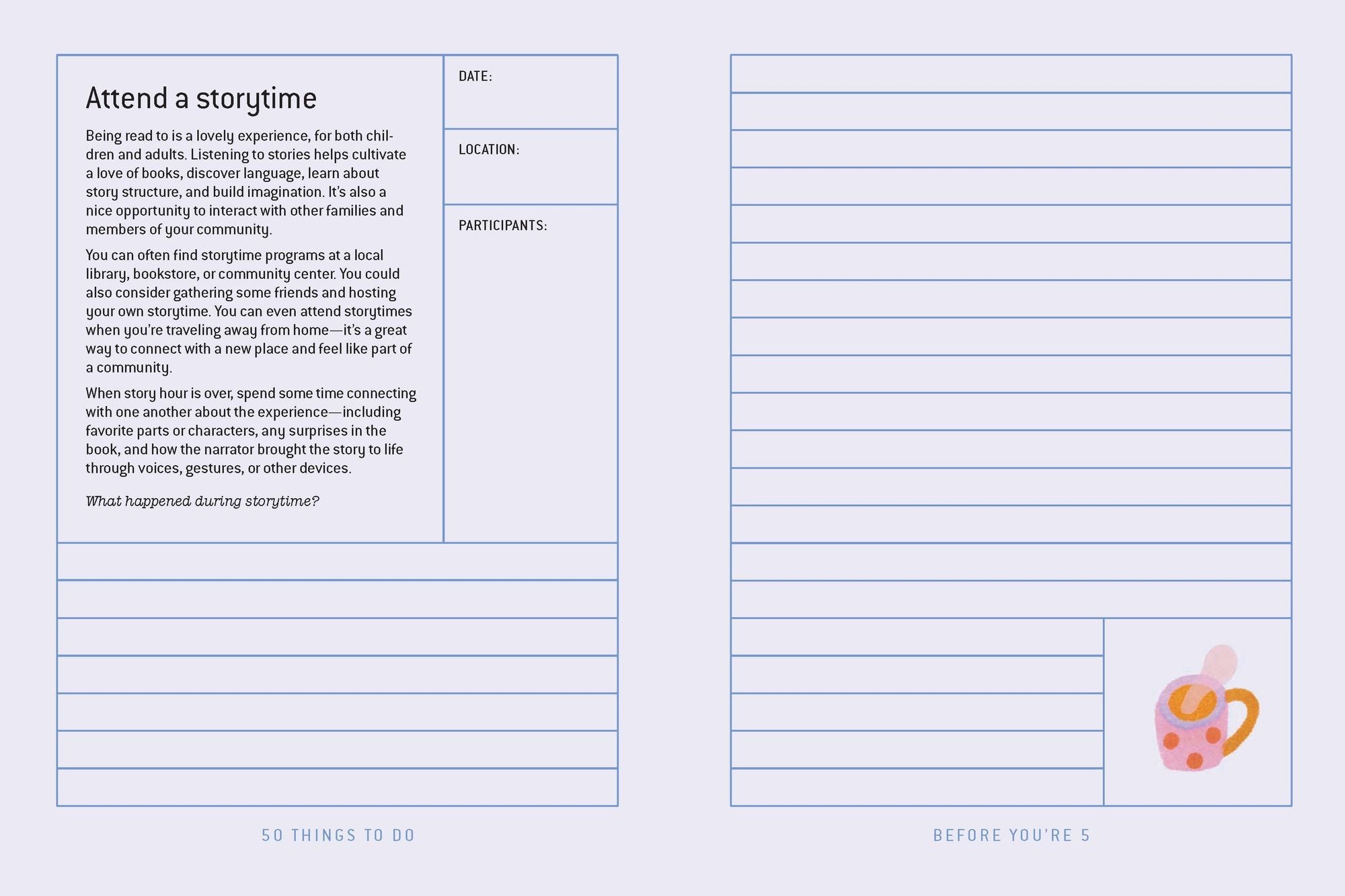 50 Things to Do Before You're 5 Journal: Must-Do Family Activities to Spark Fun, Connection, and Curiosity