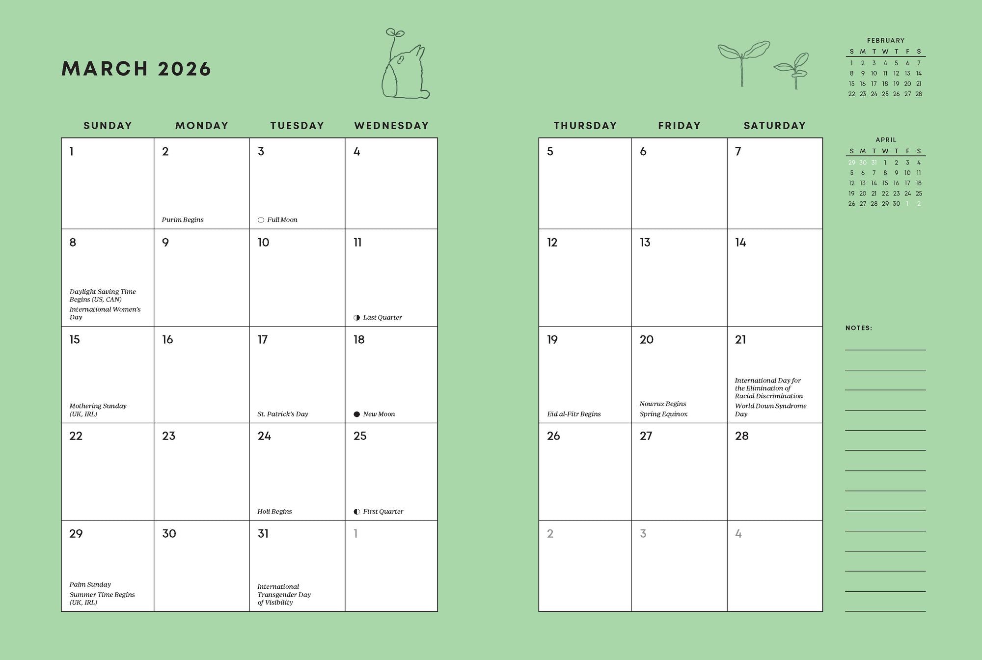 Studio Ghibli My Neighbor Totoro 2026 12-Month Weekly Planner