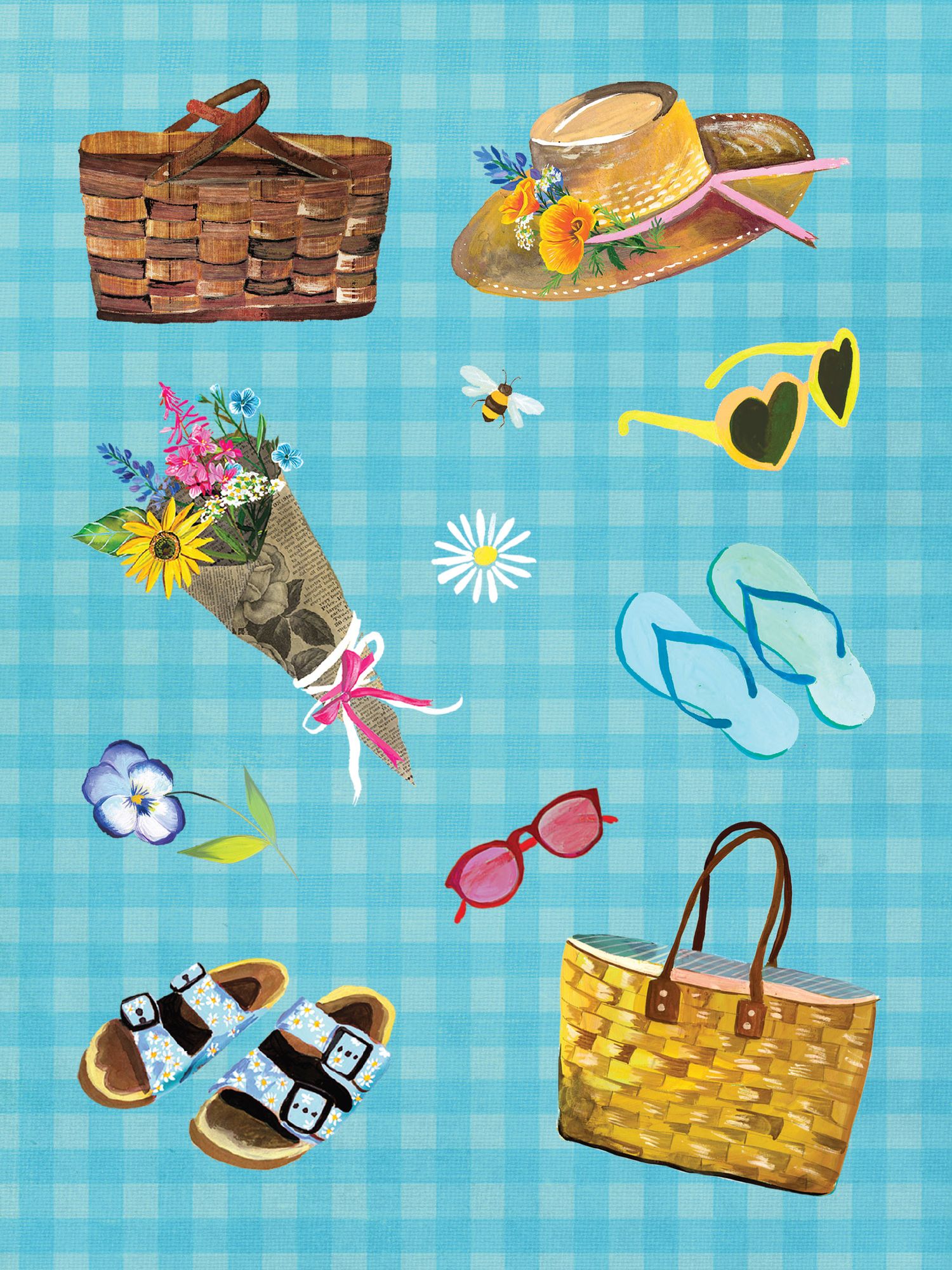 Wildflower Picnic Sticker Book: 100+ Stickers of Fresh Fruits, Flowers, and Gingham Galore!