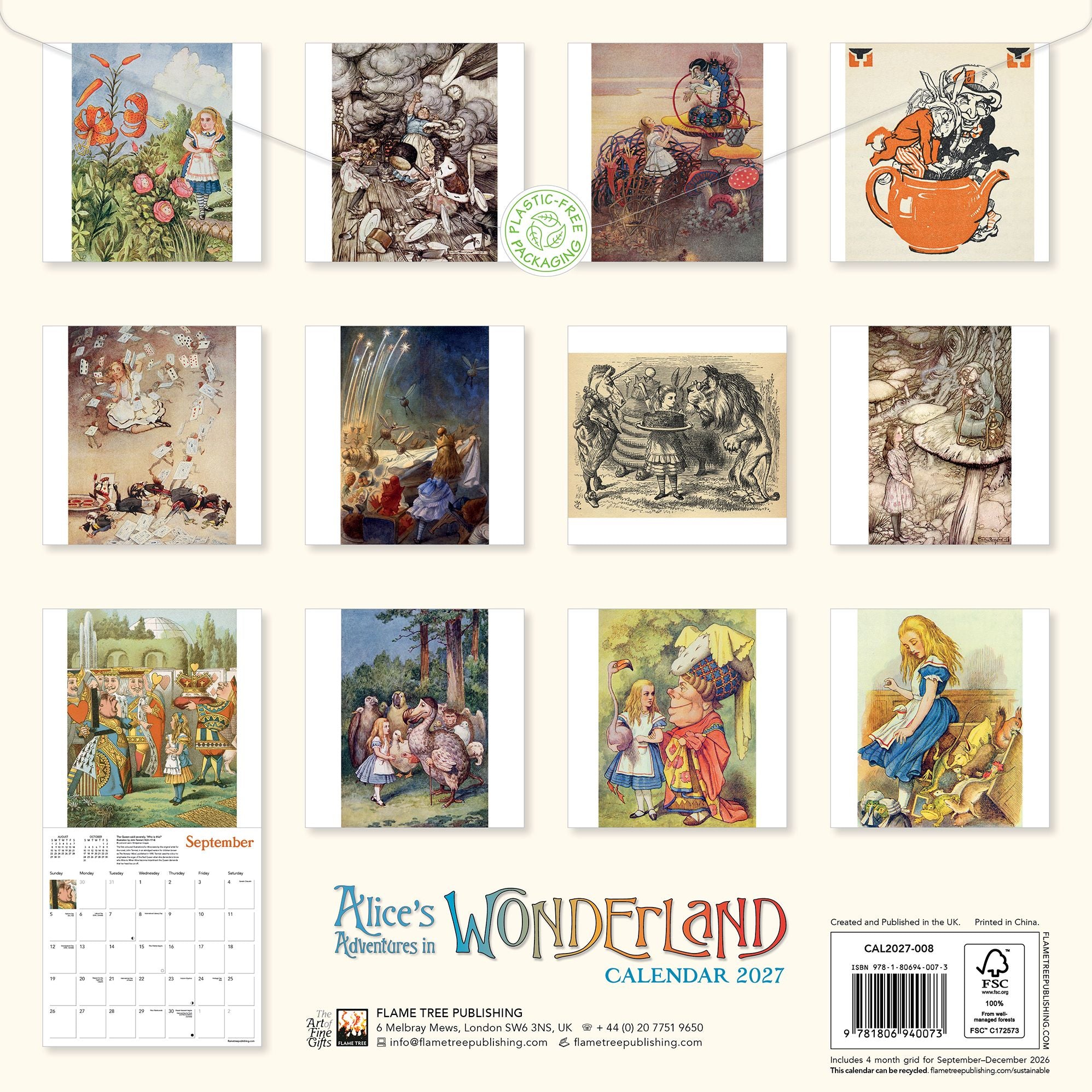 2027 Alice's Adventures in Wonderland Wall Calendar