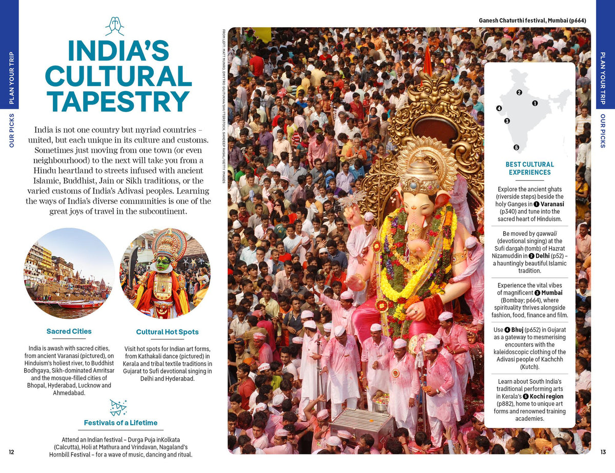 Lonely Planet India: Plan the Trip of a Lifetime Detailed Itineraries & Maps Insider Tips Covers Delhi, Rajasthan, Punjab, Ladakh, Agra, Kerala, Kolkata, Mumbai, Goa and more
