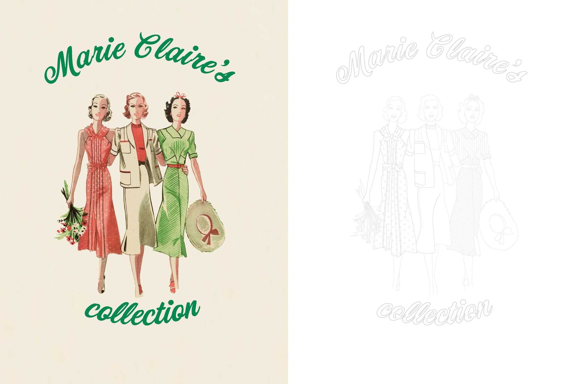 Marie Claire 1930s Fashion Styles Coloring Book
