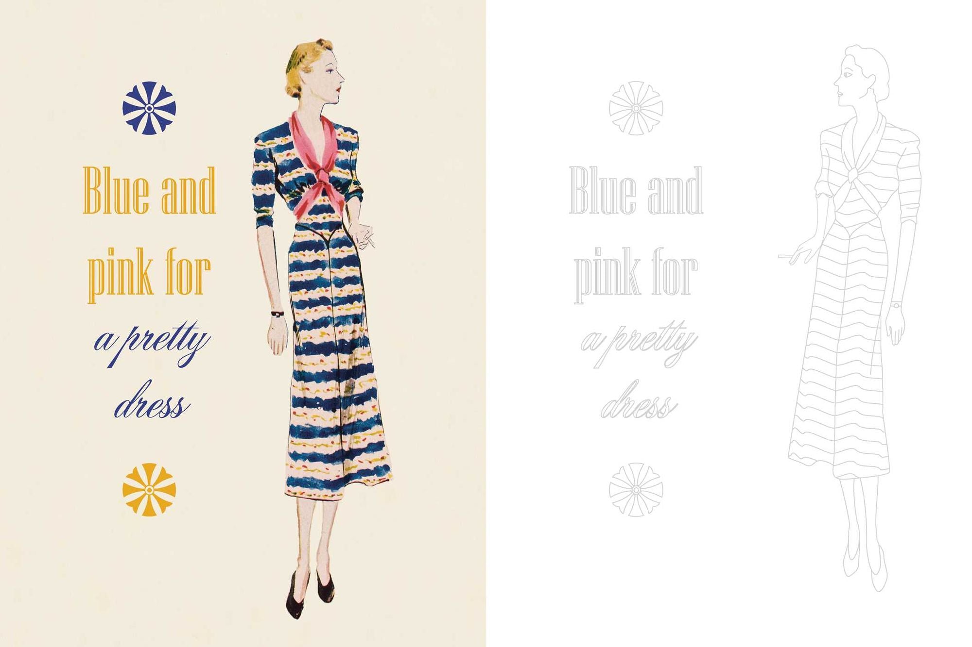 Marie Claire 1930s Fashion Styles Coloring Book