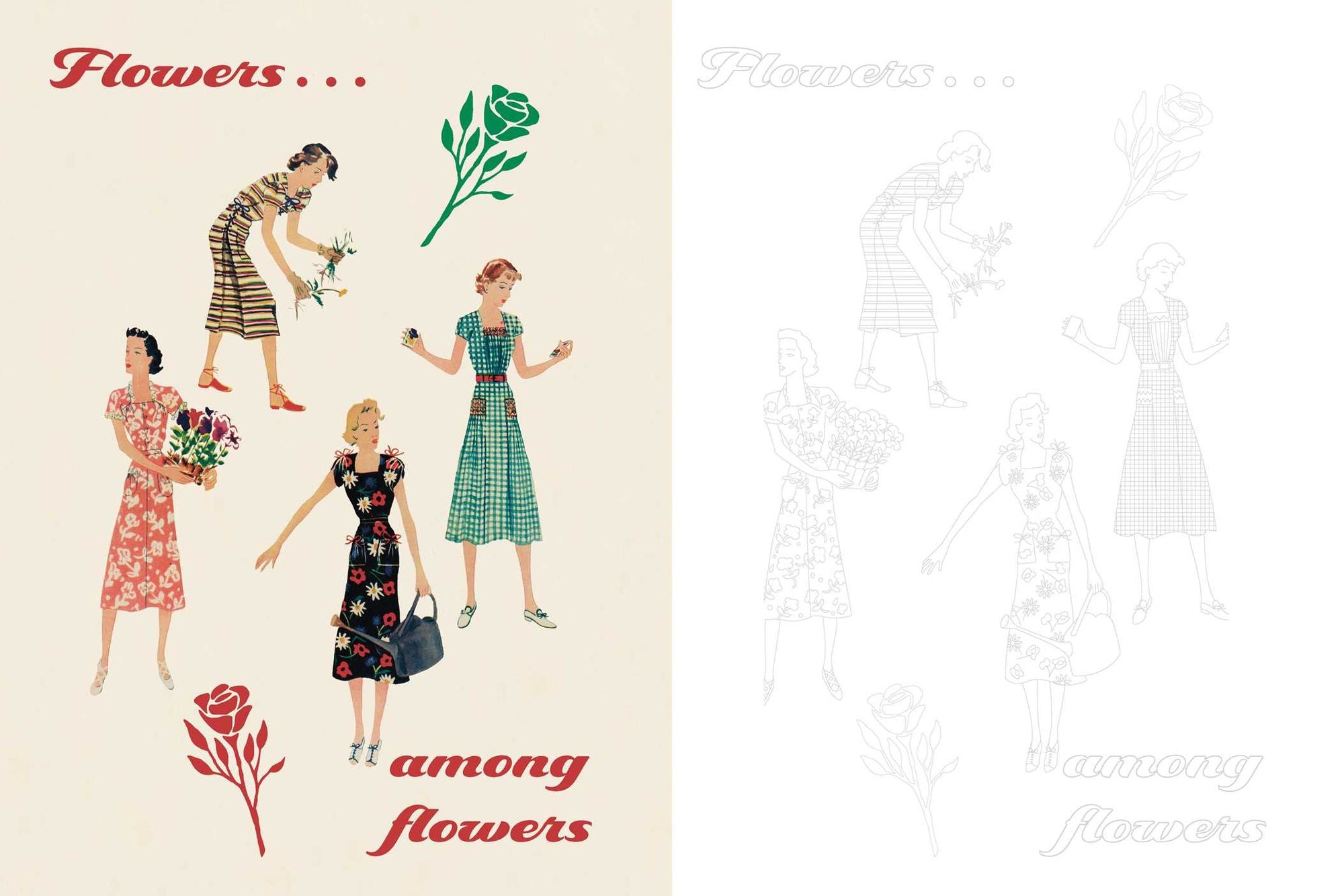 Marie Claire 1930s Fashion Styles Coloring Book