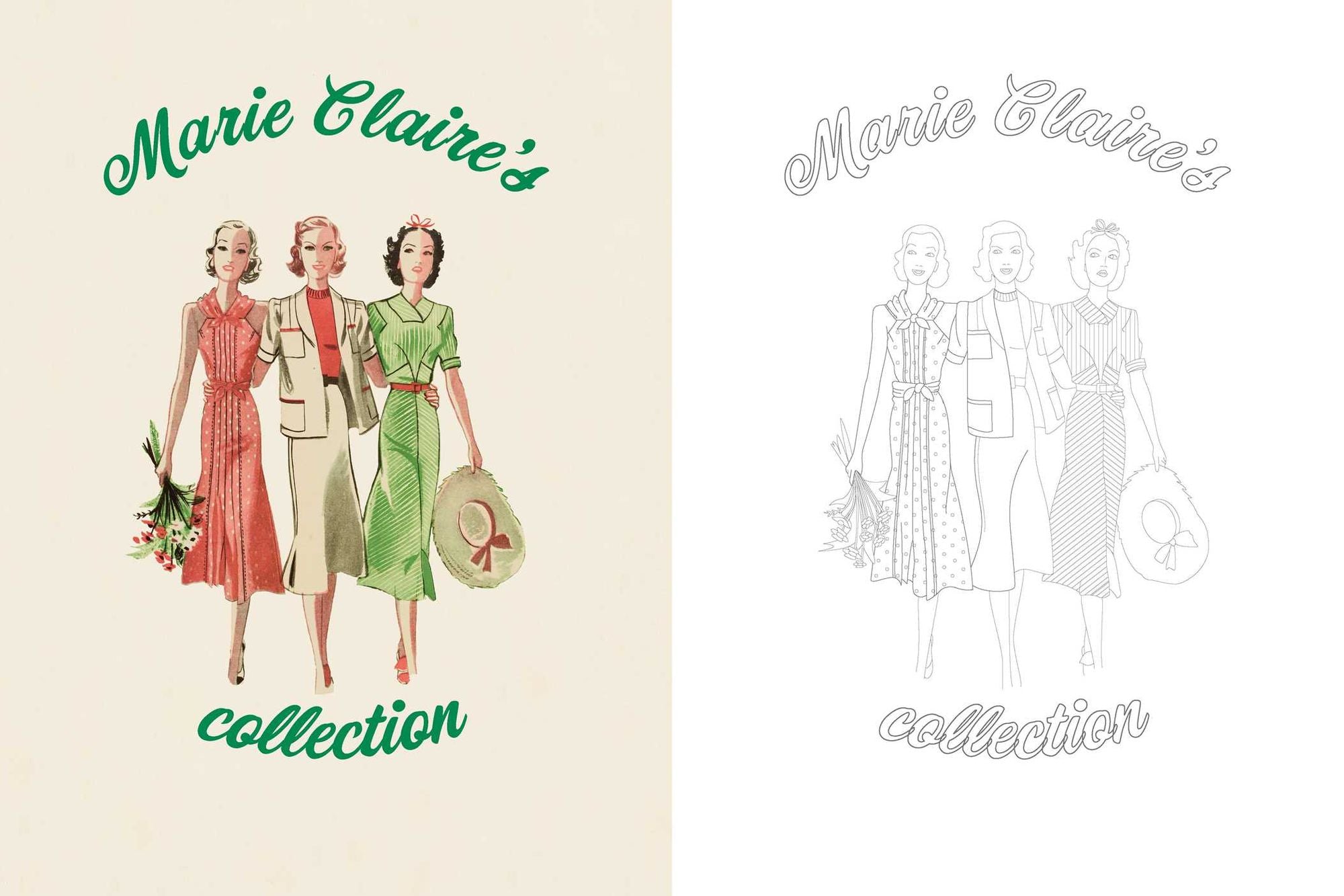 Marie Claire 1930s Fashion Styles Coloring Book