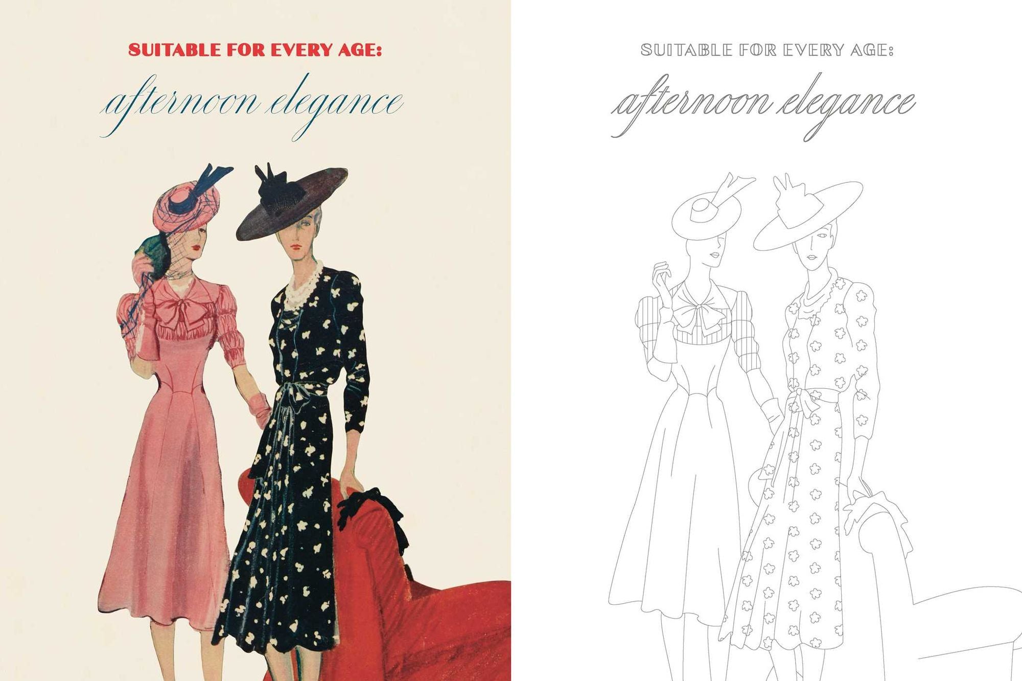 Marie Claire 1930s Fashion Styles Coloring Book