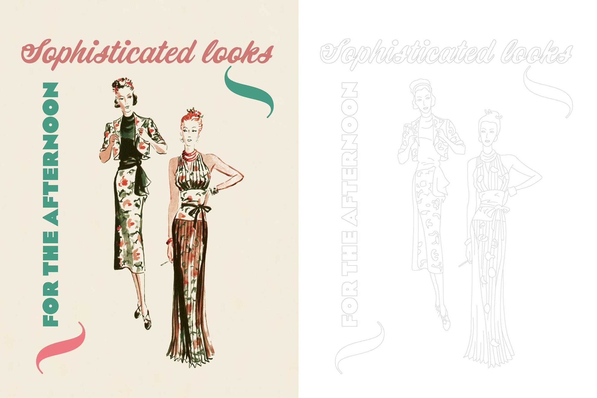 Marie Claire 1930s Fashion Styles Coloring Book