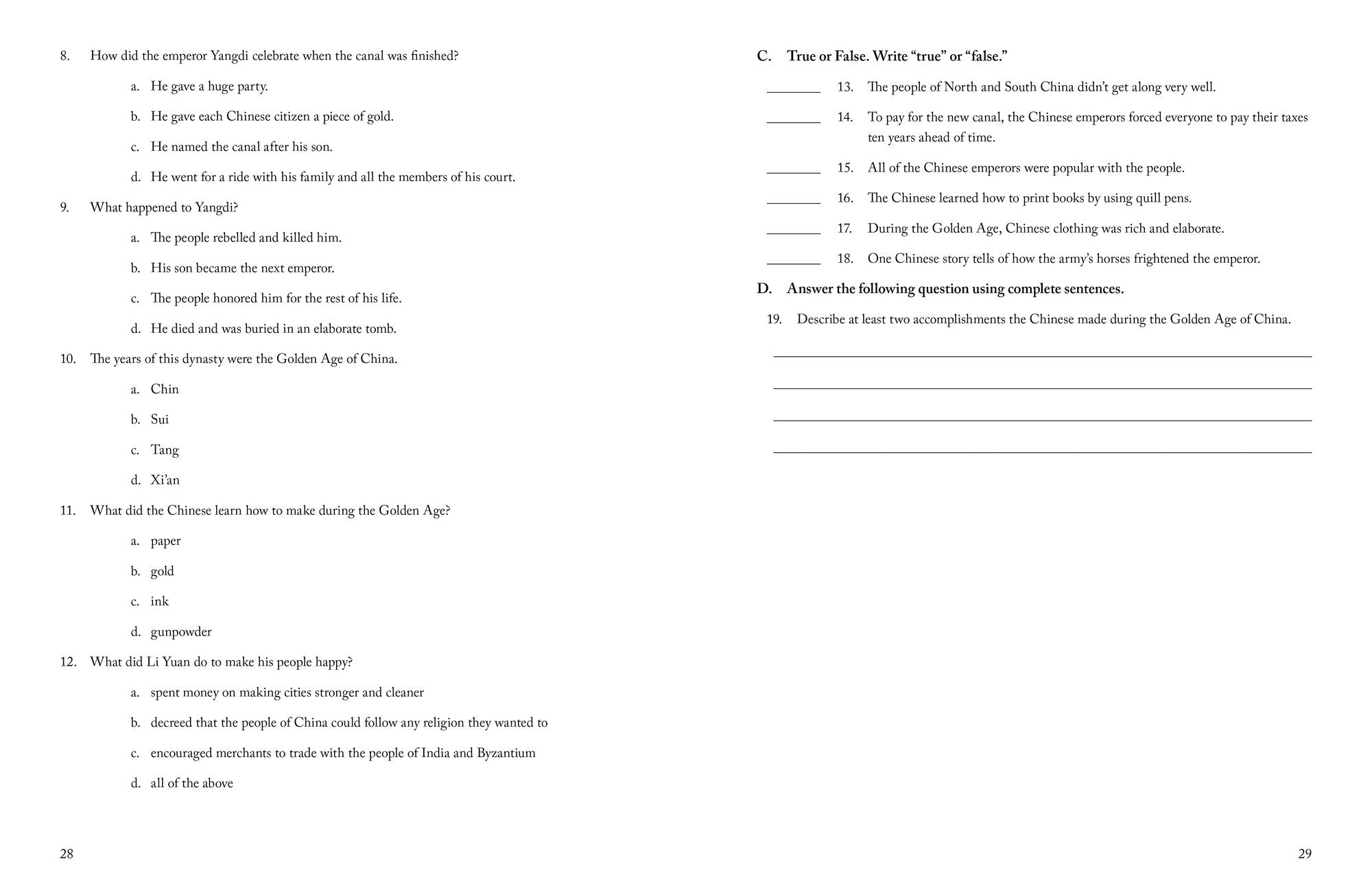 Story of the World, Vol. 2 Test and Answer Key: History for the Classical Child: The Middle Ages