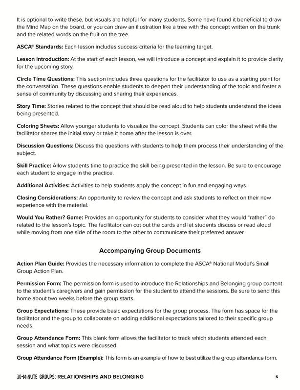 30-Minute Groups: Relationships and Belonging: Valuing Self and Others, Creating Meaningful Connections, and Setting Healthy Boundaries