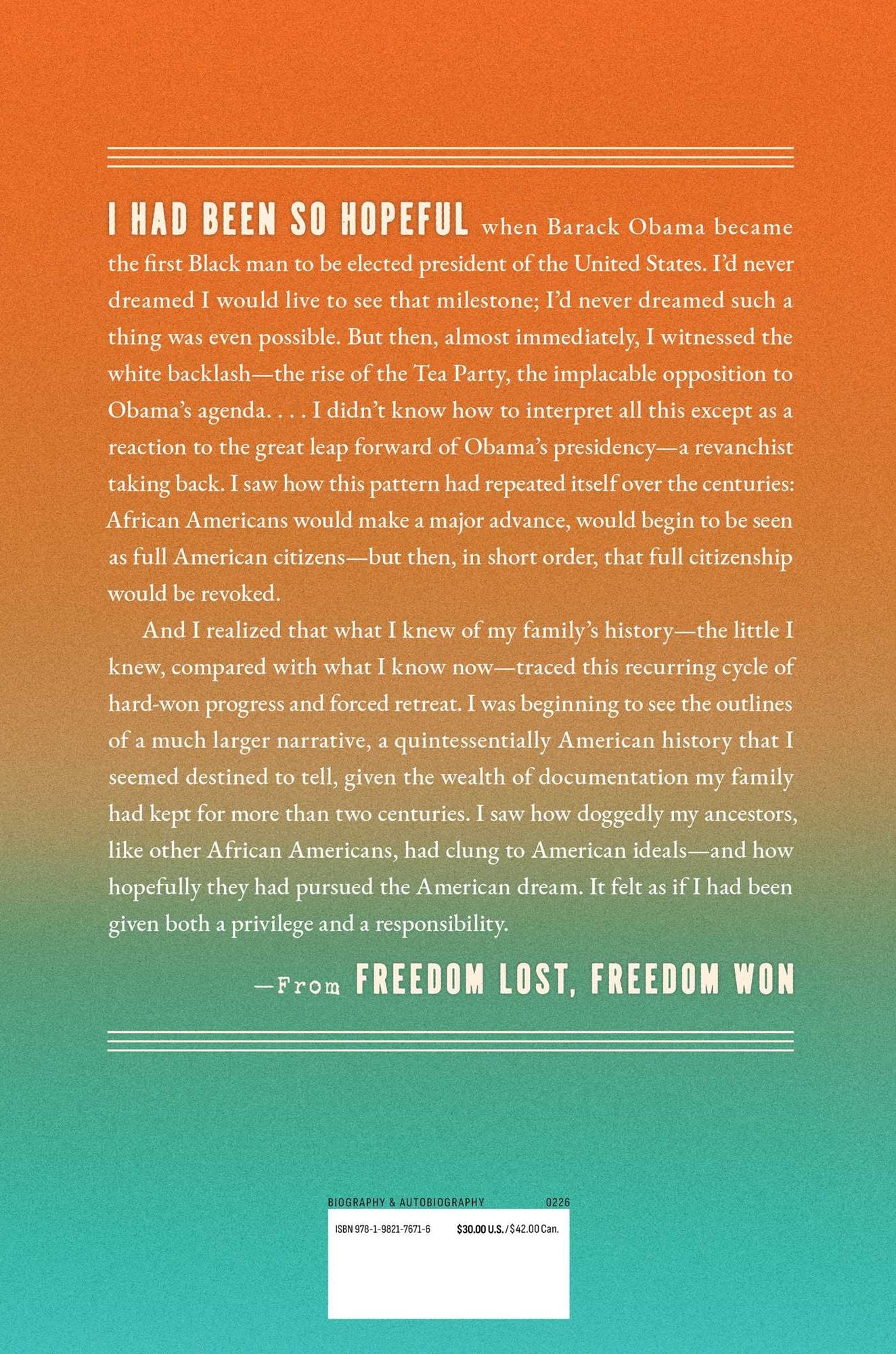 Freedom Lost, Freedom Won: A Personal History of America