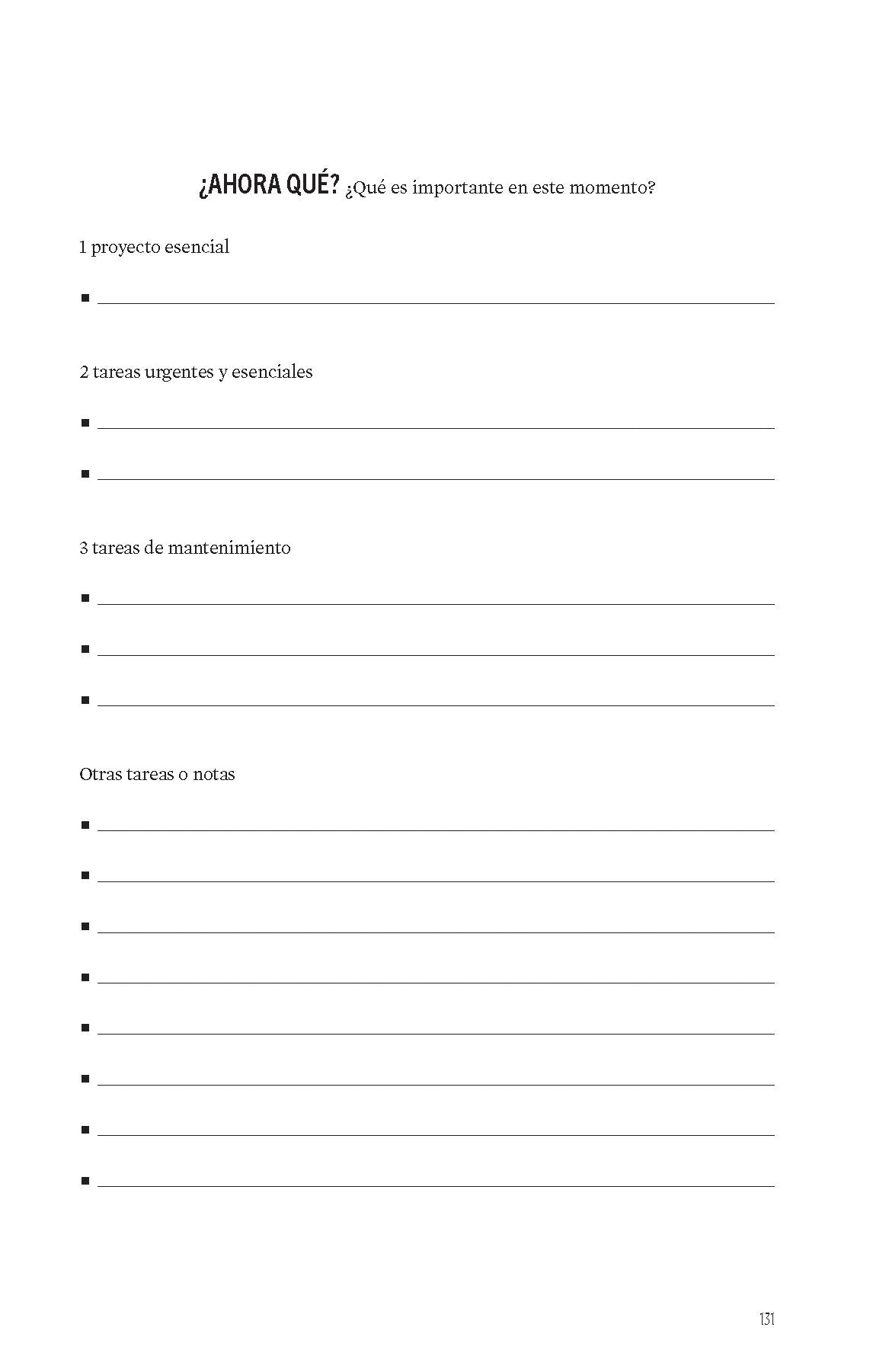 Esencialismo. El planner / The Essentialism Planner