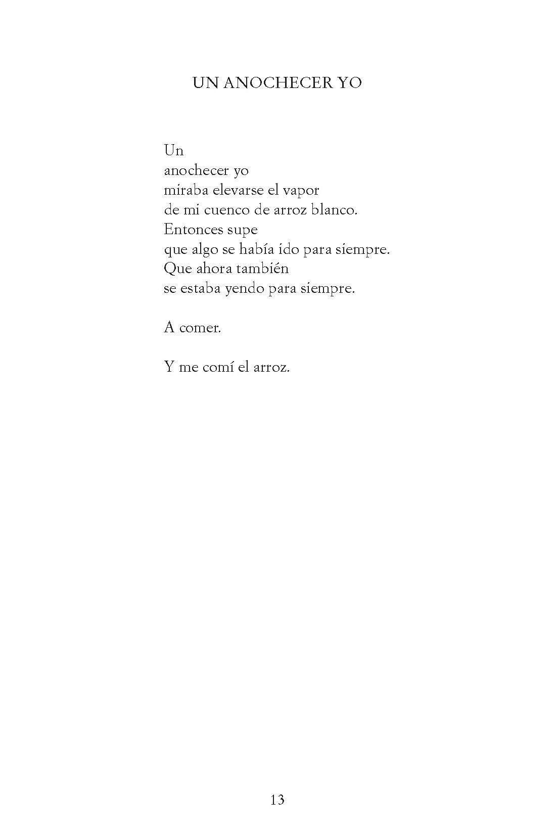 Guardé el anochecer en el cajón / I Put Away the Evening Inside a Drawer