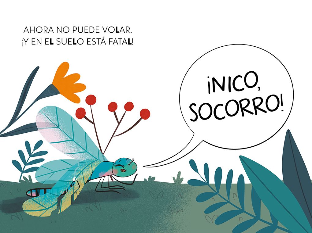 Una libélula sin volar y un invento genial. Aprender a leer con MAYÚSCULAS (a partir de 5 años) / A Flightless Dragonfly and a Brilliant Invention
