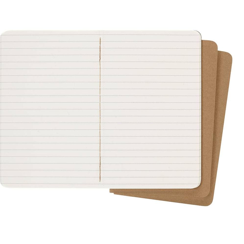 Moleskine Cahier Journal (Set of 3), Pocket, Ruled, Kraft Brown, Soft Cover (3.5 x 5.5): set of 3 Ruled Journals