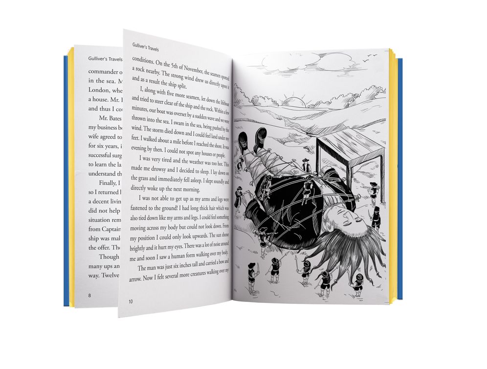 Gulliver Travels : Illustrated Abridged Children Classics English Novel with Review Questions (Hardback)