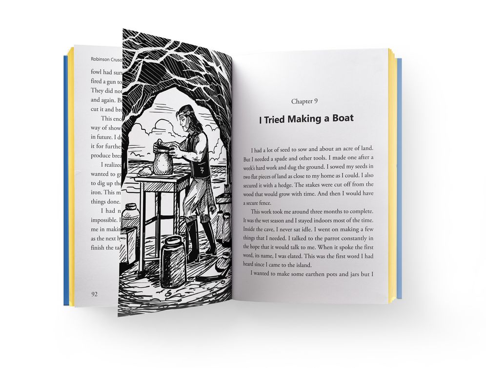 Illustrated Classics - Robinson Crusoe: Abridged Novels With Review Questions