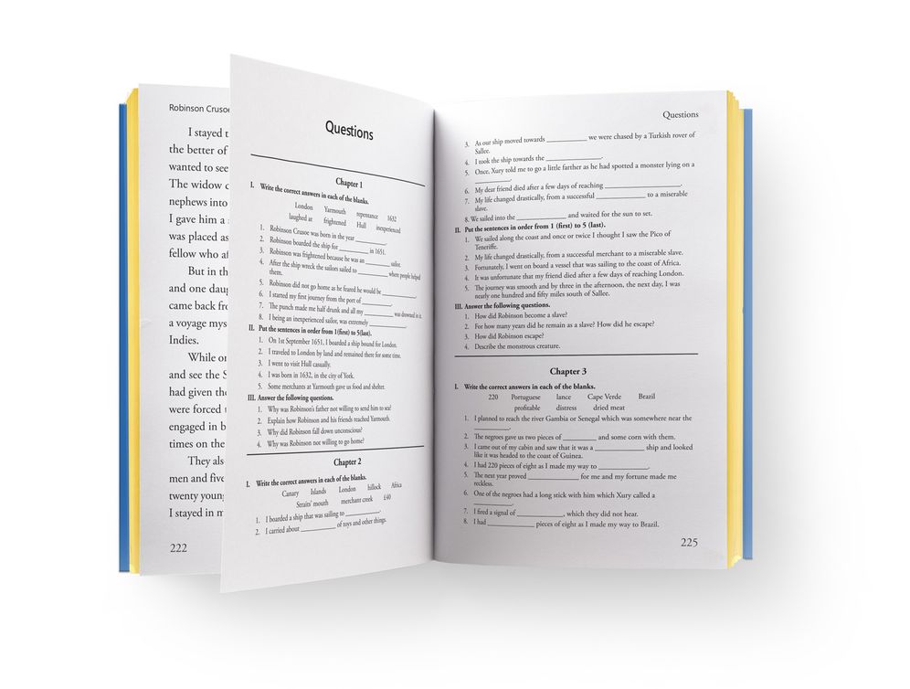 Illustrated Classics - Robinson Crusoe: Abridged Novels With Review Questions