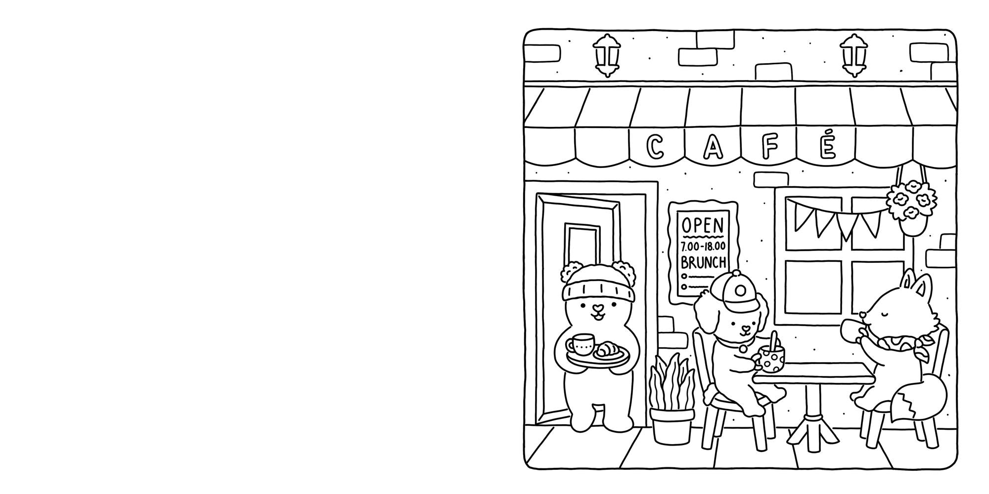 Fuzzy Hygge: Cute and Cozy Coloring Book for Adults & Teens Featuring Adorable Animals Characters for Stress Relief
