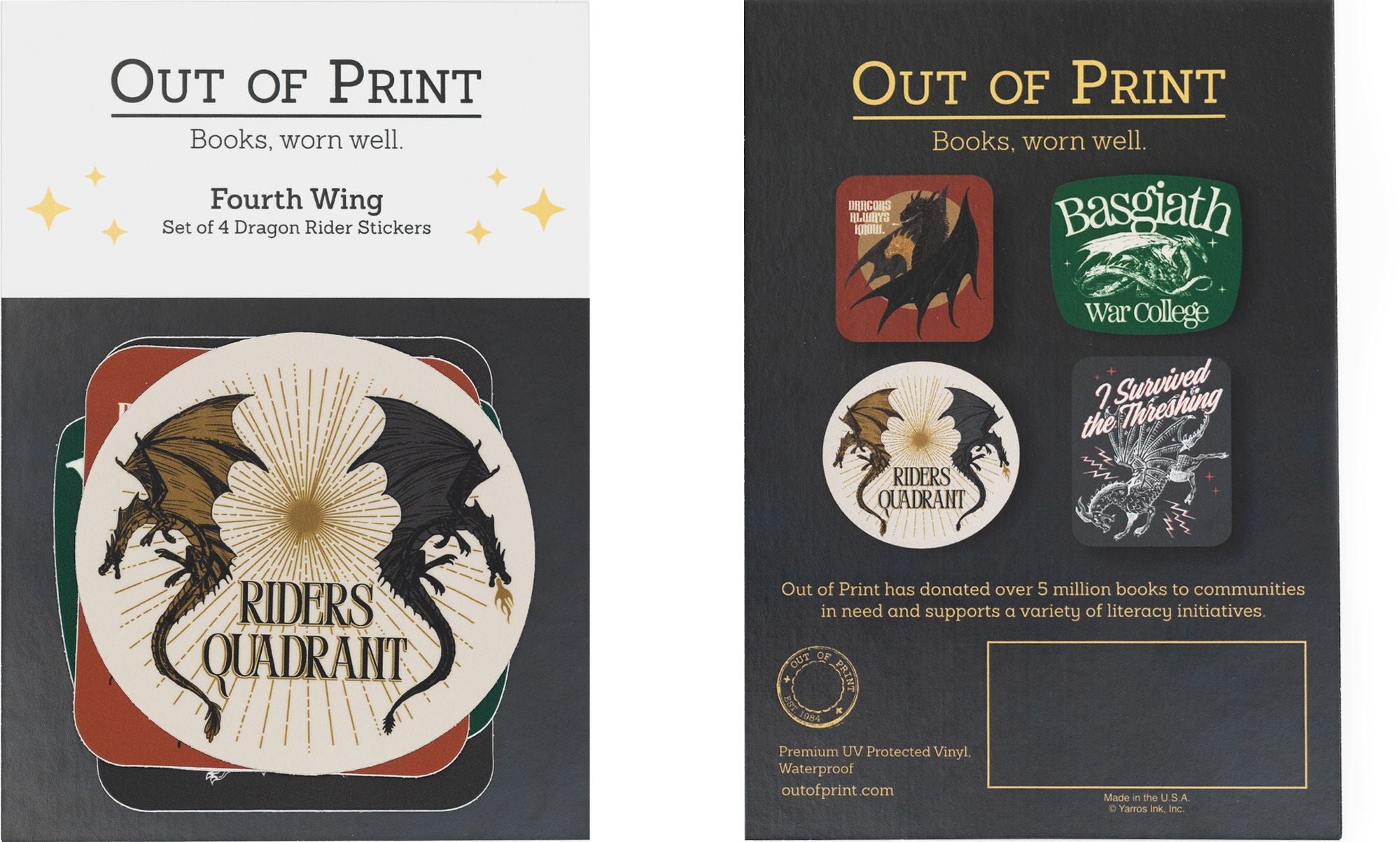 Fourth Wing: Dragon Rider Sticker Set of 4