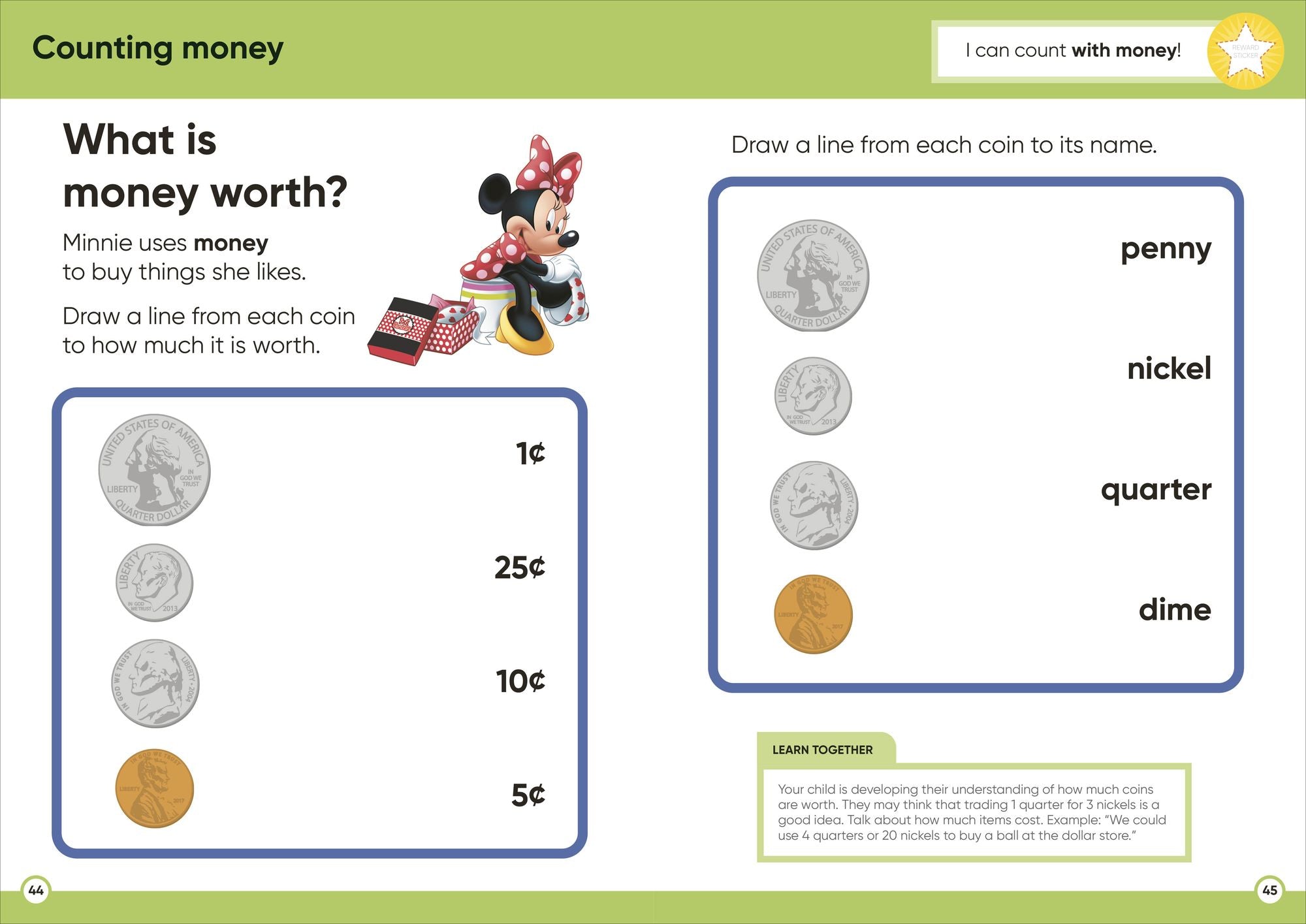 Disney Learning Math (Ages 5-6): Kindergarten Counting, Measuring, Add & Subtract Workbook for Kids, Curriculum-Based