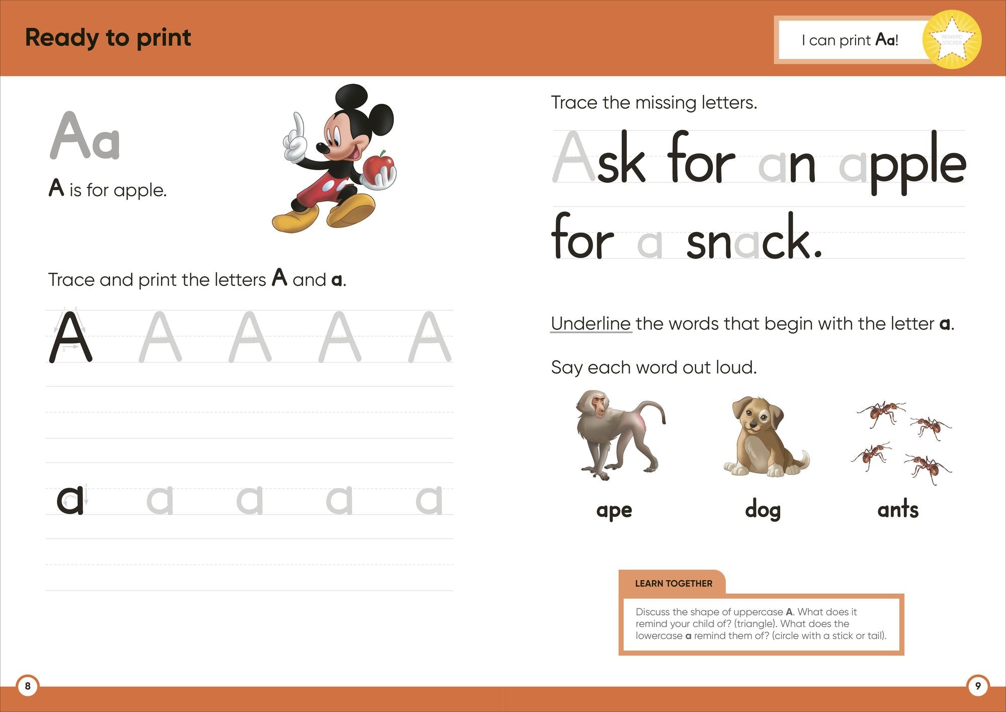 Disney Learning Big Workbook Preschool: Math & English Workbook for Kids Aged 3-5, Curriculum-Based