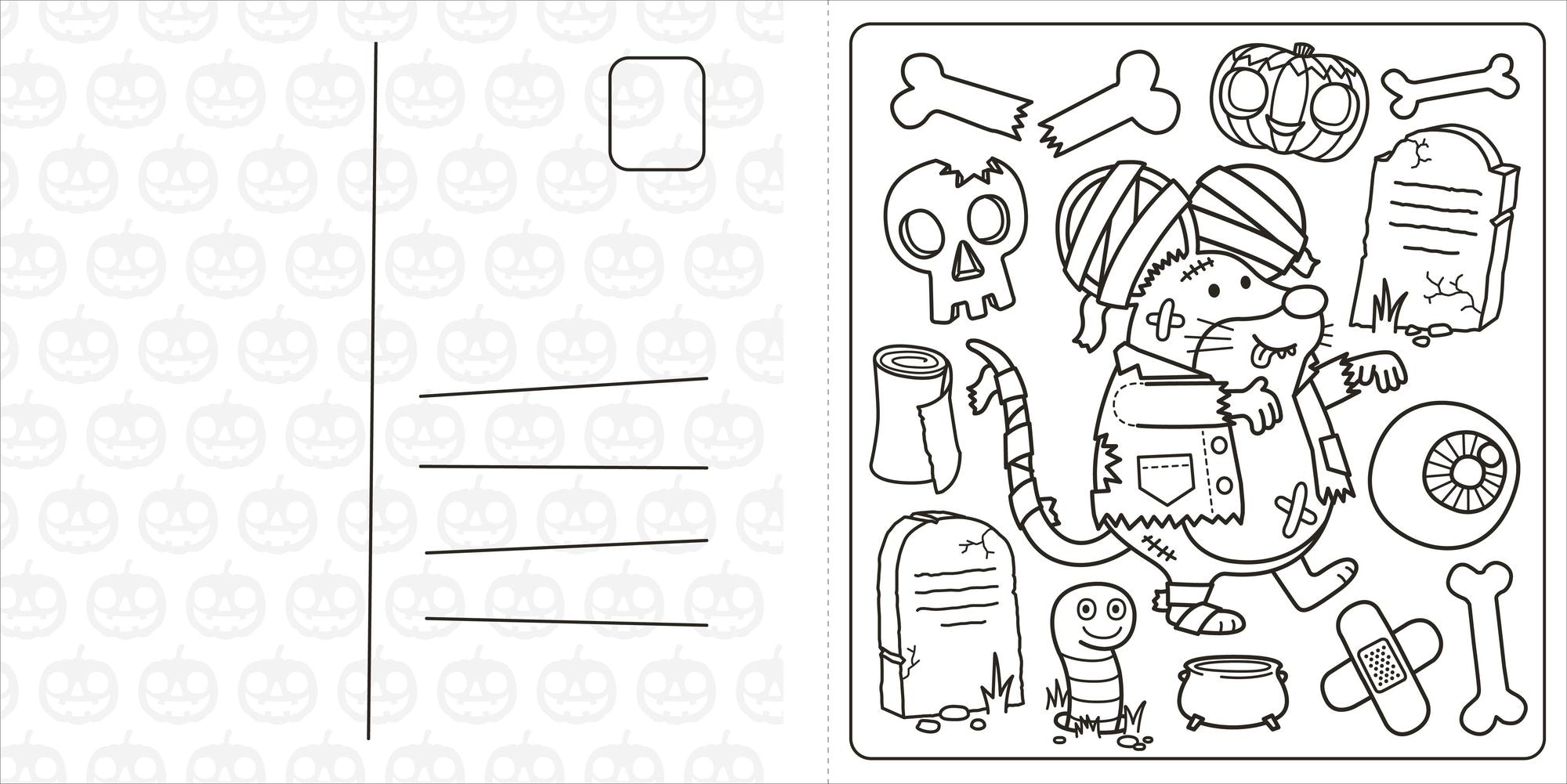 Super Cuties: A Cozy Halloween Coloring Book: 30 Cute and Spooky Illustrations For All Ages