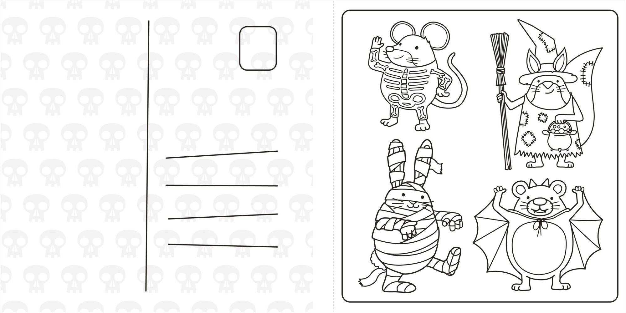 Super Cuties: A Cozy Halloween Coloring Book: 30 Cute and Spooky Illustrations For All Ages