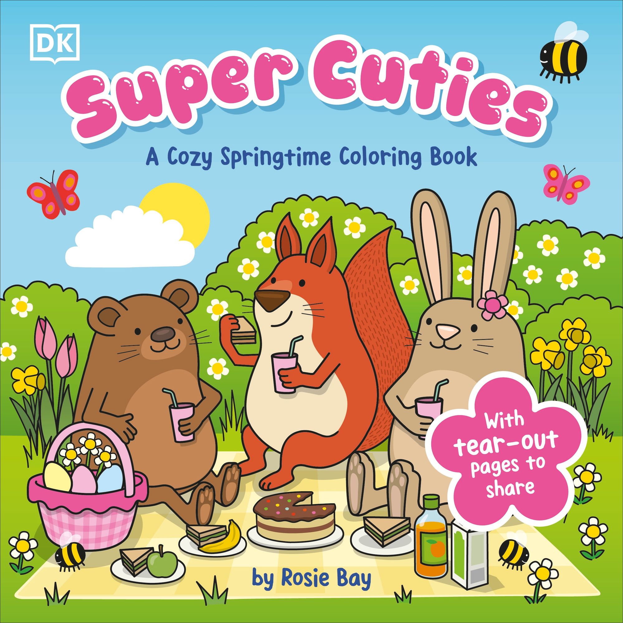 Super Cuties: A Cozy Springtime Coloring Book: With Tear-Out Pages to Share