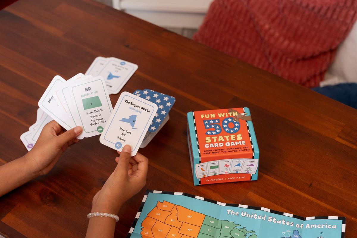 Fun with 50 States Card Game: Learn Capitals, Nicknames, and More about the United States!