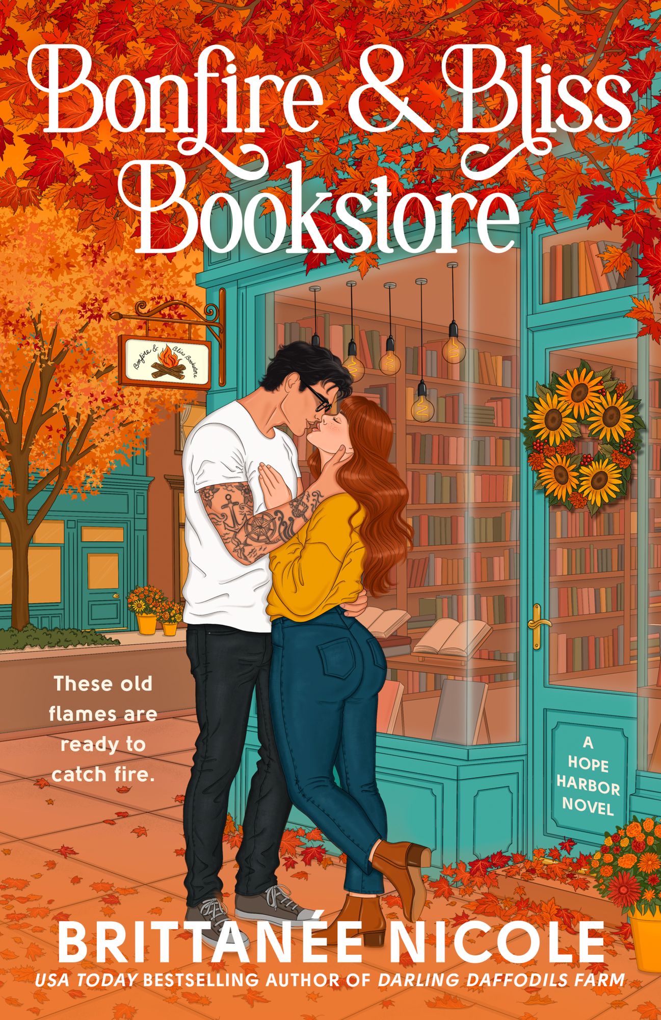 Bonfire and Bliss Bookstore (A Hope Harbor Novel): A Cozy Fall Romance