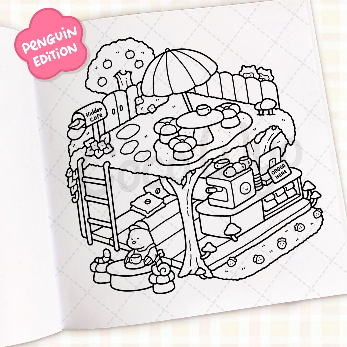 Cozy Cafe: Coloring Book for Adults and Kids