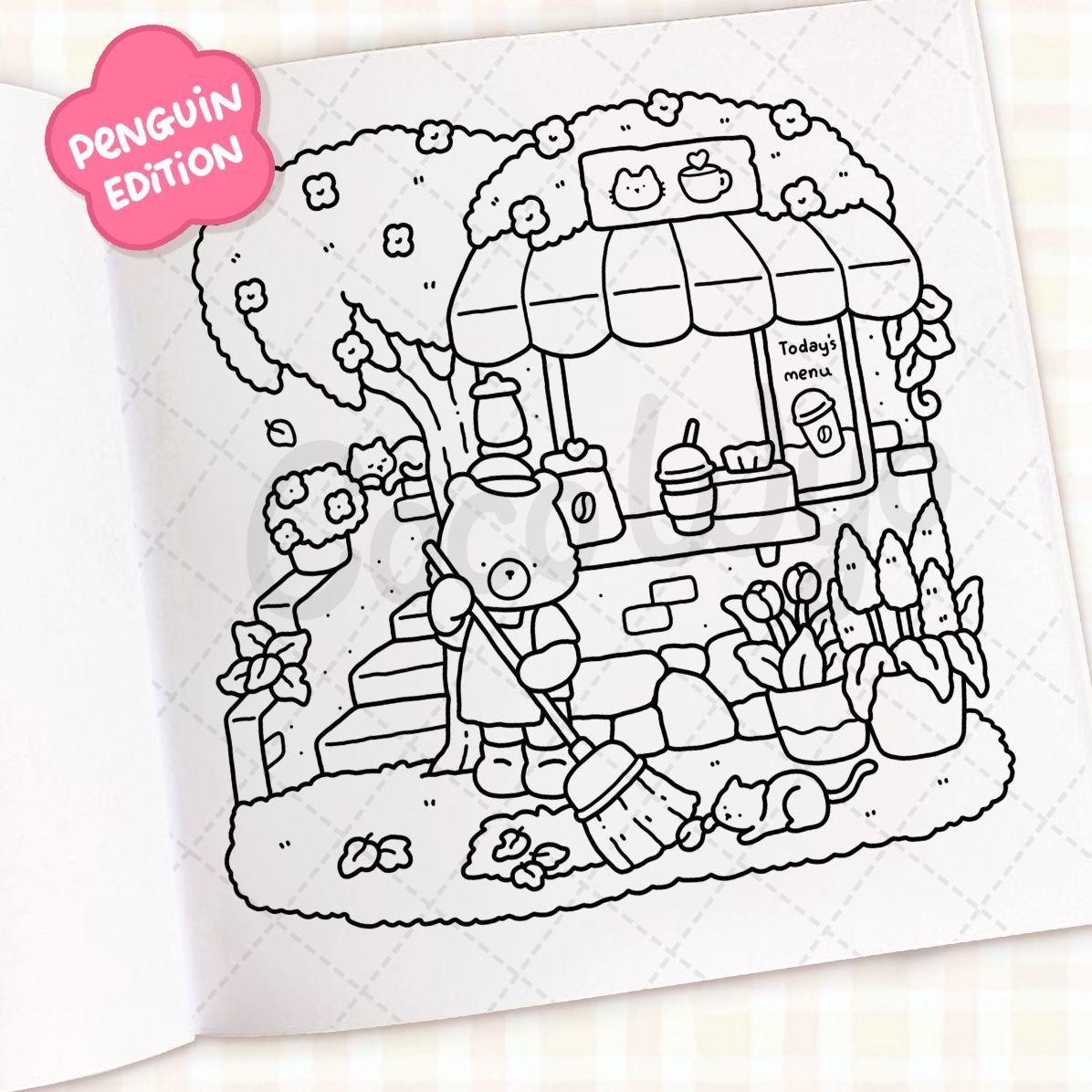 Cozy Cafe: Coloring Book for Adults and Kids