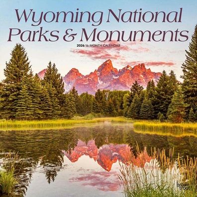 Wyoming National Parks & Monuments 2026 12 X 24 Inch (Hanging) Monthly Square Wall Calendar Plastic-Free