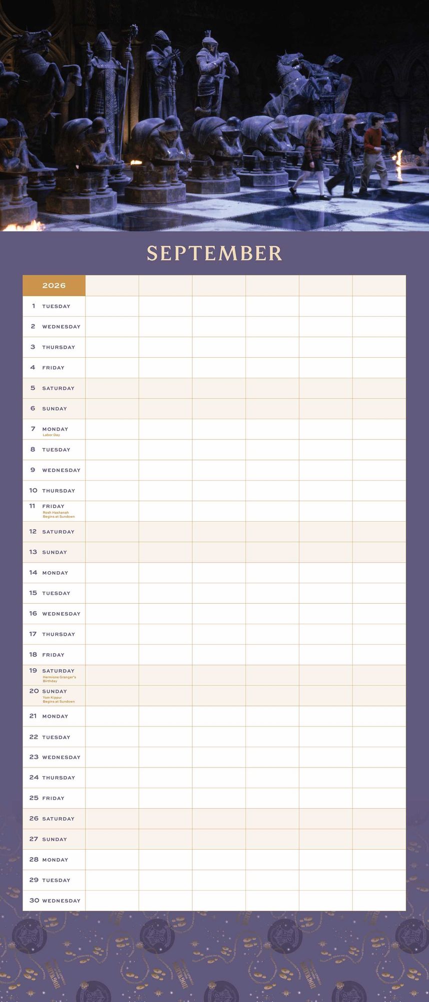 2026 Harry Potter: Hogwarts Family Wall Planner