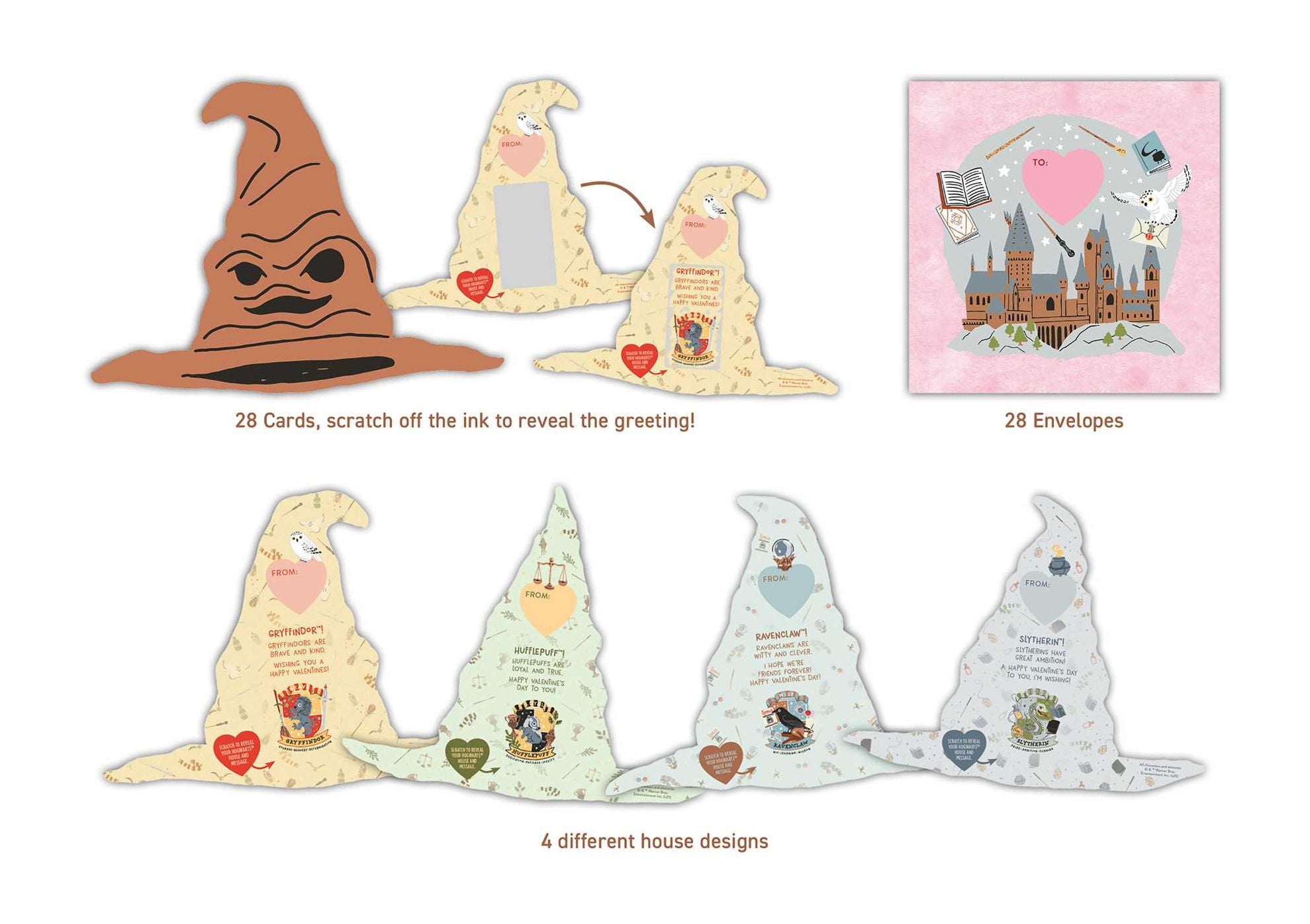 Harry Potter: Sorting Hat Scratch-Off Valentines: School Valentines