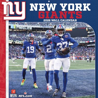 2026 12x12 Team Wall Calendar New York Giants