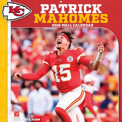2026 12x12 Player Wall Calendar Patrick Mahomes Kansas City Chiefs