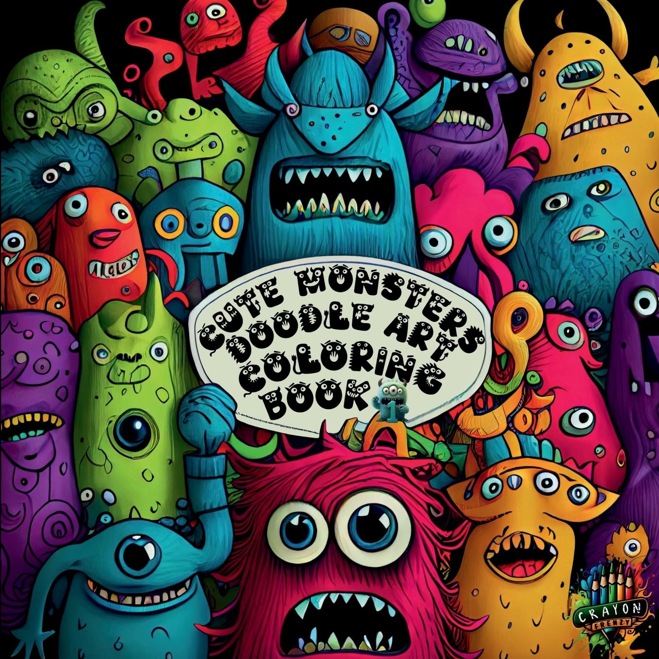 Cute Monsters Doodle Art Coloring Book 1
