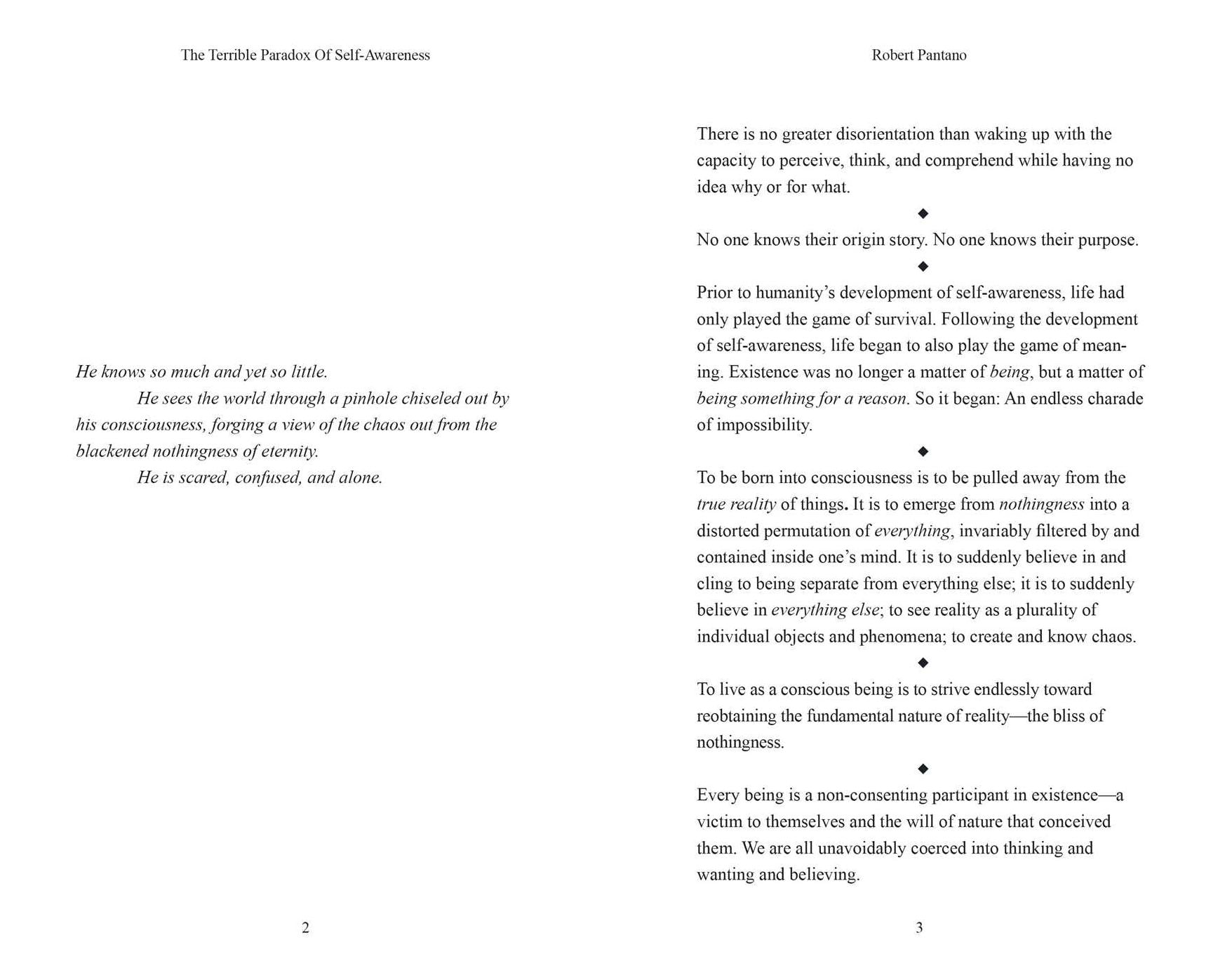The Terrible Paradox of Self-Awareness: How Awareness Is the Beginning and End of Suffering