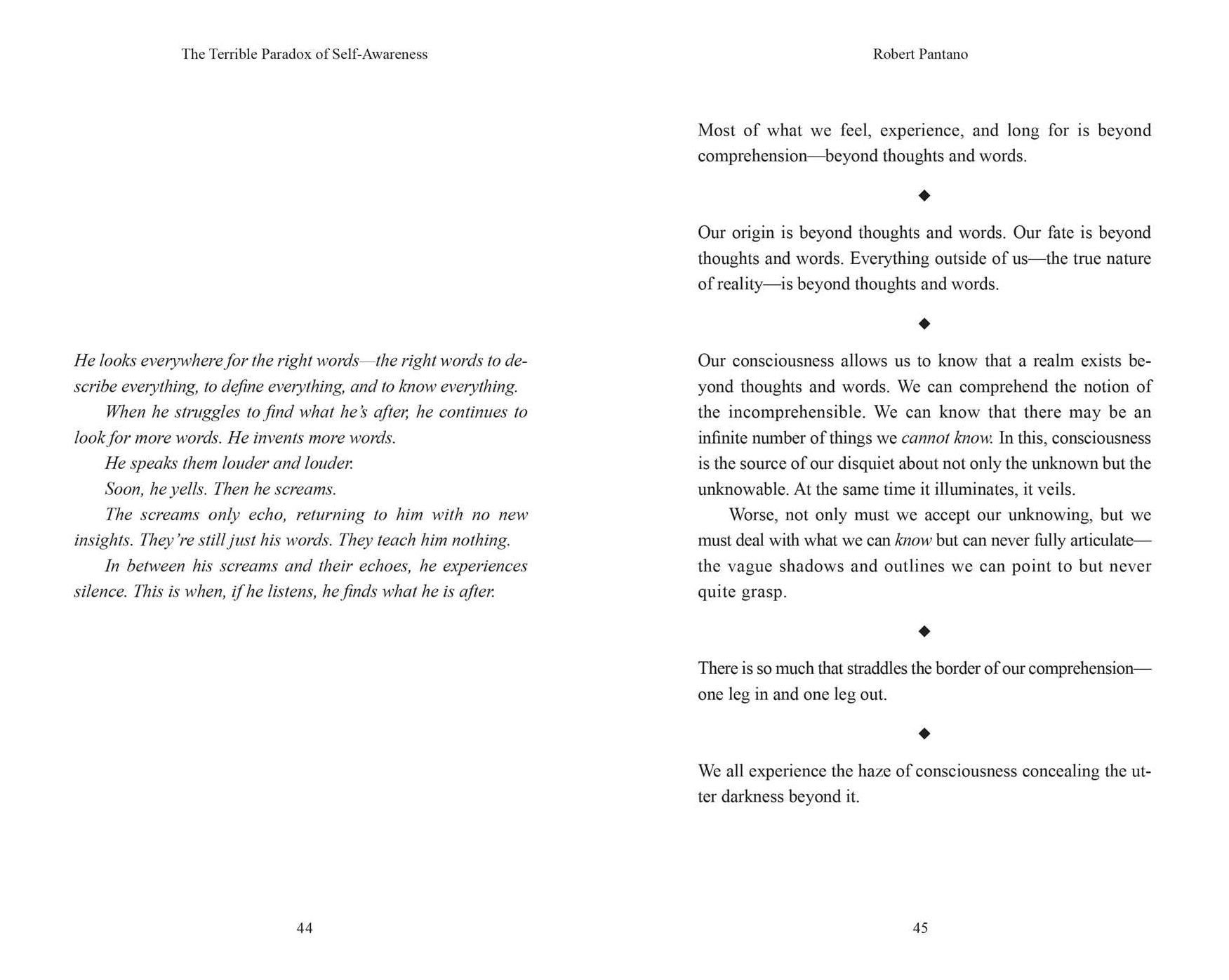 The Terrible Paradox of Self-Awareness: How Awareness Is the Beginning and End of Suffering