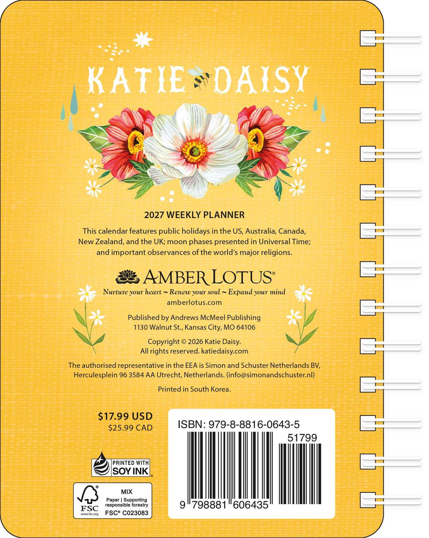 2027 Katie Daisy Where Love Grows Weekly Planner